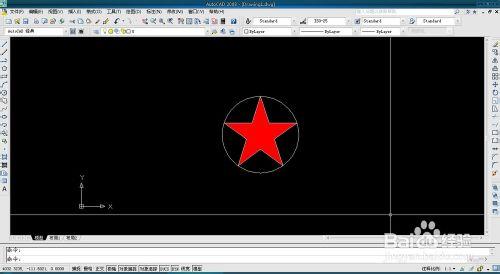 AutoCAD怎麼用圓、線和正多邊形工具畫五角星