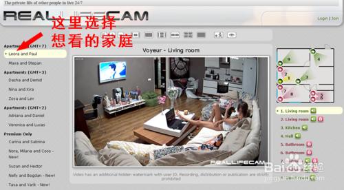 通過reallifecam網站看外國人的家庭生活。