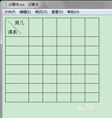 如何在記事本中繪製表格