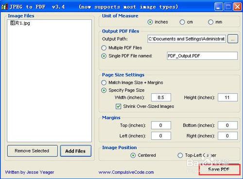 把圖片文件JPEG轉化成PDF文件