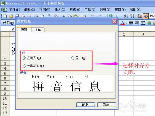 在EXECL表格中為文字標記拼音