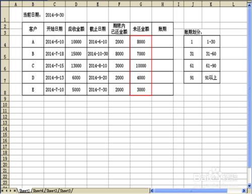 如何運用Excel製作應收賬款賬齡分析表