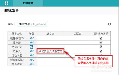 決策支持圖表工具FineBI手動添加表字段的轉義名