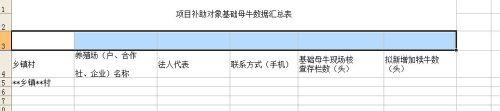 怎麼製作《項目補助對象基礎母牛項目彙總表》