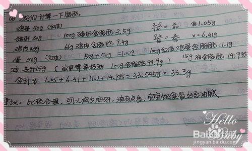 如何計算一份食譜是否滿足親愛的寶貝生活需要？