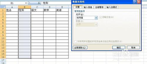 Excel表中數據有效性的設置