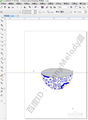 圖框精確剪裁，怎麼用cdr繪製一個青花瓷碗
