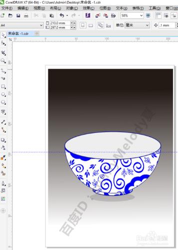 圖框精確剪裁，怎麼用cdr繪製一個青花瓷碗