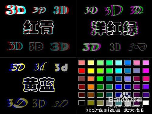 教你如何挑選3D眼鏡3D分色測試圖(實用教程)