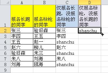 Excel提取兩列之間的不相同值