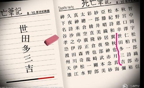 《死亡筆記》小遊戲之擦名字