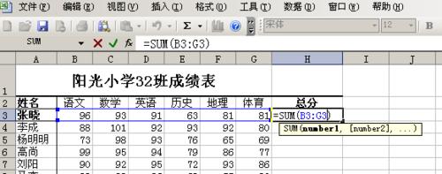 利用函式統計學生成績表資訊