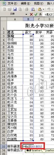 利用函式統計學生成績表資訊