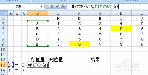 快速查詢Excel表中特定行列交叉單元格的內容