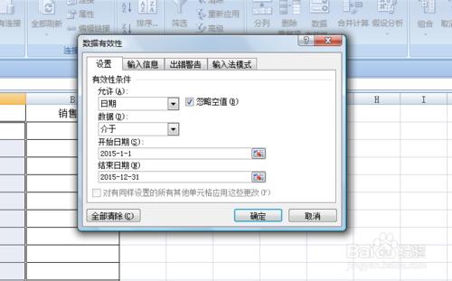 如何限制表格中只能輸入日期