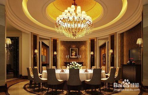 豪華歐式餐廳燈具佈置