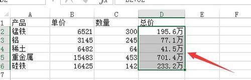 如何將大額的數字顯示為以萬為單位的數