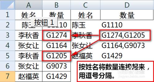 excel怎麼合併同類項資料並用逗號分隔符分開