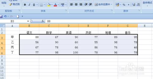 EXCEL表格中如何快速標記不及格分數