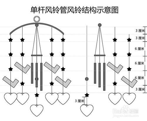 DIY千紙鶴風鈴之4—單杆風鈴管風鈴