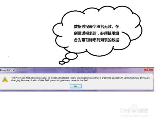 資料透視時提示“資料透視表字段名無效”