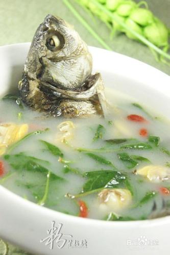 食療藥膳　鯽魚花蛤枸杞葉湯