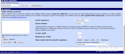 miRBase資料庫的使用