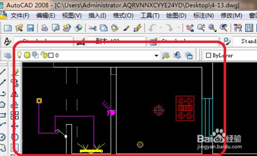 cad 2008自學教程：[51]cad衛生間開關佈置圖