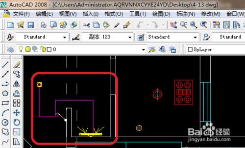 cad 2008自學教程：[51]cad衛生間開關佈置圖