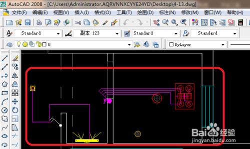 cad 2008自學教程：[51]cad衛生間開關佈置圖