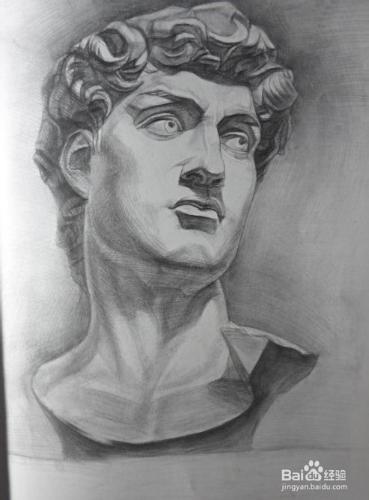 素描石膏大衛像的畫法
