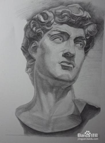 素描石膏大衛像的畫法