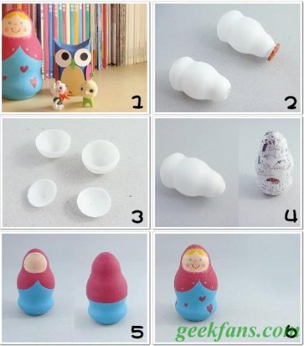 教你用酸奶瓶DIY漂亮套娃