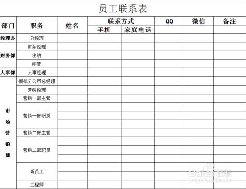 怎麼製作完整的員工聯絡表？