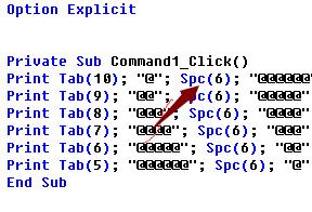 利用SPC()函式和tab()函式進行資料的輸入輸出