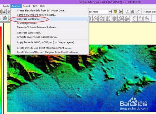 如何下載、使用google earth的地形生成等高線？