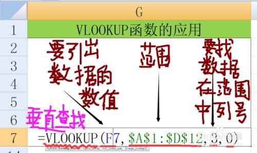 VLOOKUP函式實現列的資料的查詢