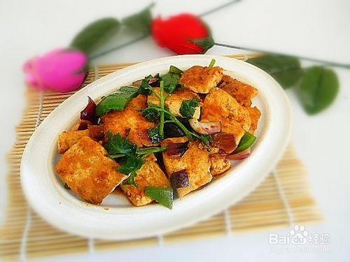 素食美味——蒜蓉醬煎豆腐