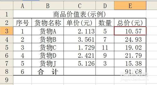 Excel表格四捨五入後出現錯誤,分項與合計不符