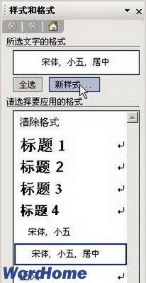 使用Word2003樣式和格式提高操作效率