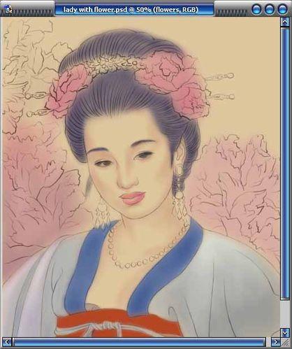 Photoshop鼠繪教程：繪製古代工筆美女肖像（2）