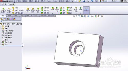 solidworks 特徵之建立沉頭孔特徵