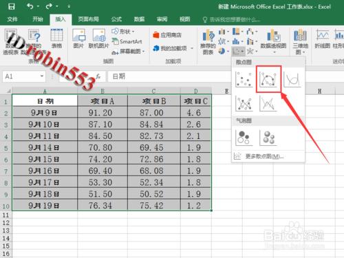 Exce2016散點圖怎麼新增雙縱座標 次要座標軸