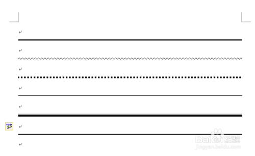 word怎麼畫雙直線，波浪線，虛線，細直線隔行線
