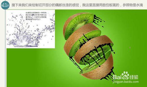 PS製作獼猴桃被旋轉切開的動感瞬間