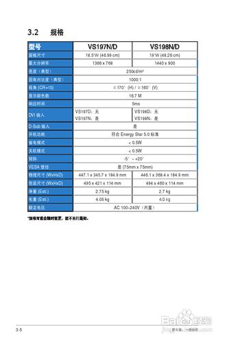 【說明書】華碩VS198D-C液晶顯示器