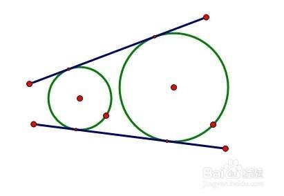幾何畫板如何做兩個圓的外公切線
