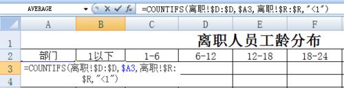 EXCEL花名冊實時自動生成離職人員工齡分佈