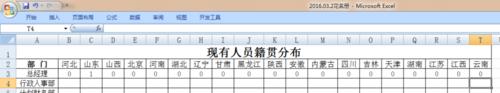 EXCEL花名冊實時自動生成各部門人員籍貫分佈