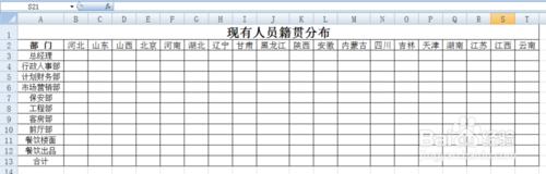 EXCEL花名冊實時自動生成各部門人員籍貫分佈